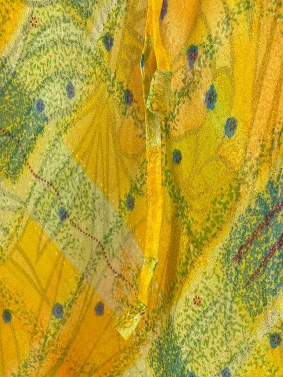 Sacred Threads Reversible 2-Piece Set Yellow Tropical Boho Skirt M/L - Picture 9 of 11